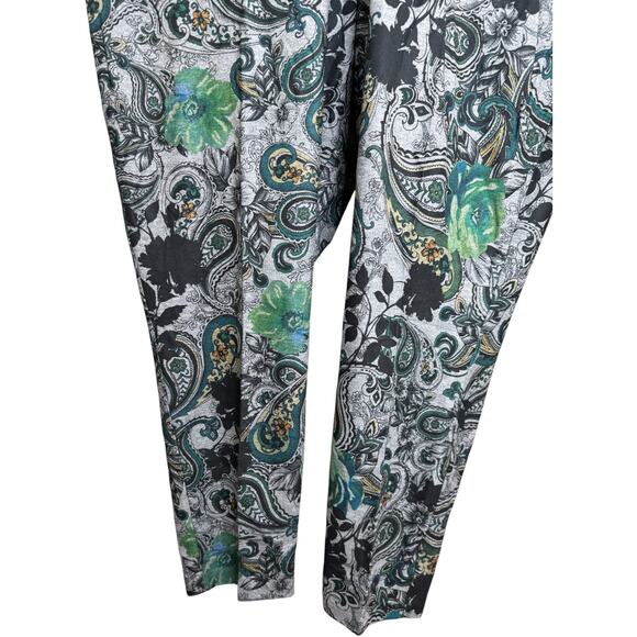 Susan Graver Printed Regular  Ponte Slim Leg Ankle Pants Dark Jade 3X NWOT - Picture 5 of 12